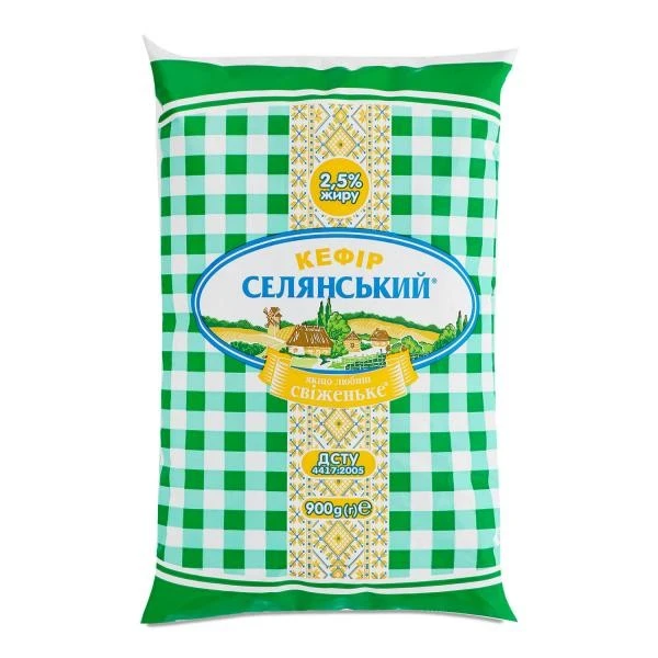 Кефір 2.5% Селянський, 900 г