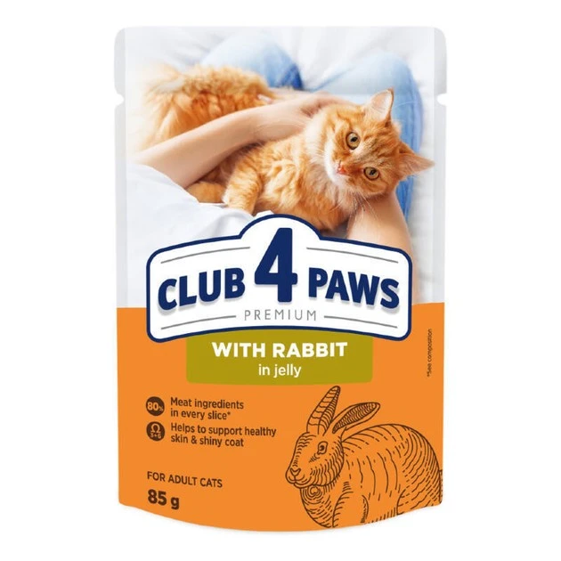 Корм для котів з кроликом у желе Premium Club 4 Paws, 85 г