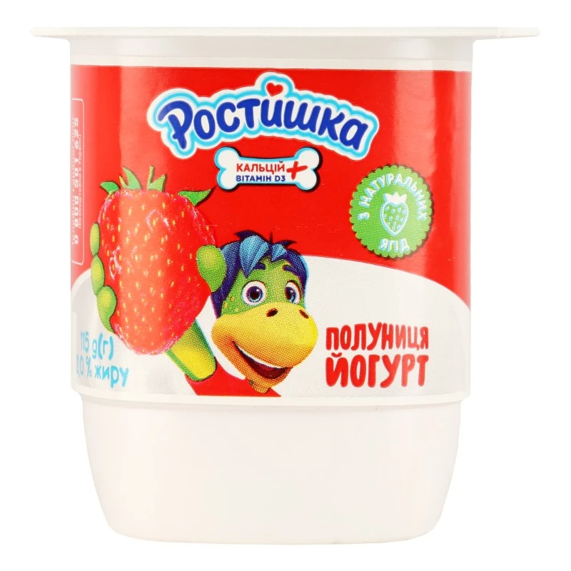 Йогурт 2% полуниця Ростішка, 115 г