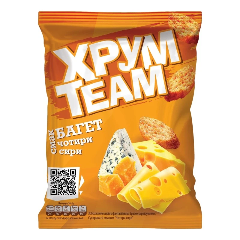 Сухарики Чотири сири Багет ХрумTeam м/у 60г