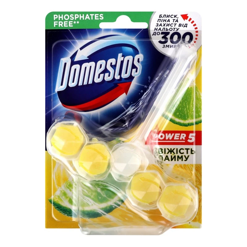 Блок для очищення унітазу Свіжість лайма Power 5 Domestos, 1 шт/уп.