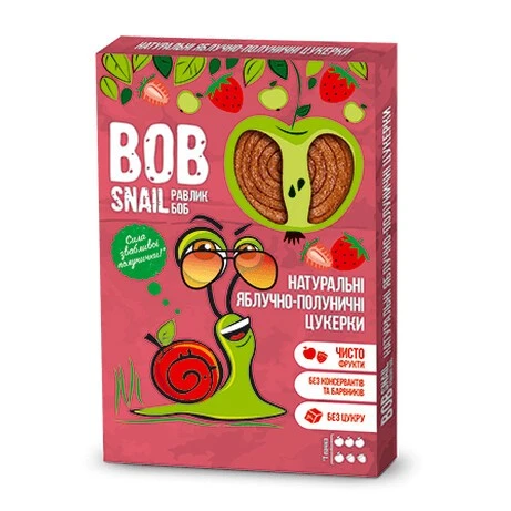 Цукерки фруктові Apple-strawberry Rolls Bob Snail, 60 г