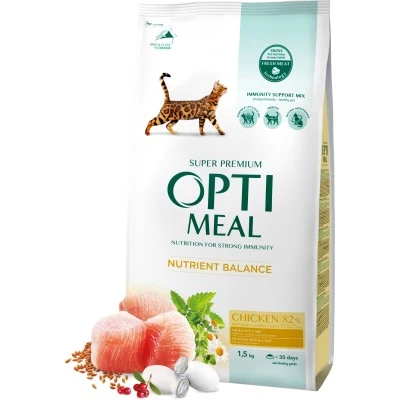 Корм сухий для котів Курка Optimeal, 1.5 кг
