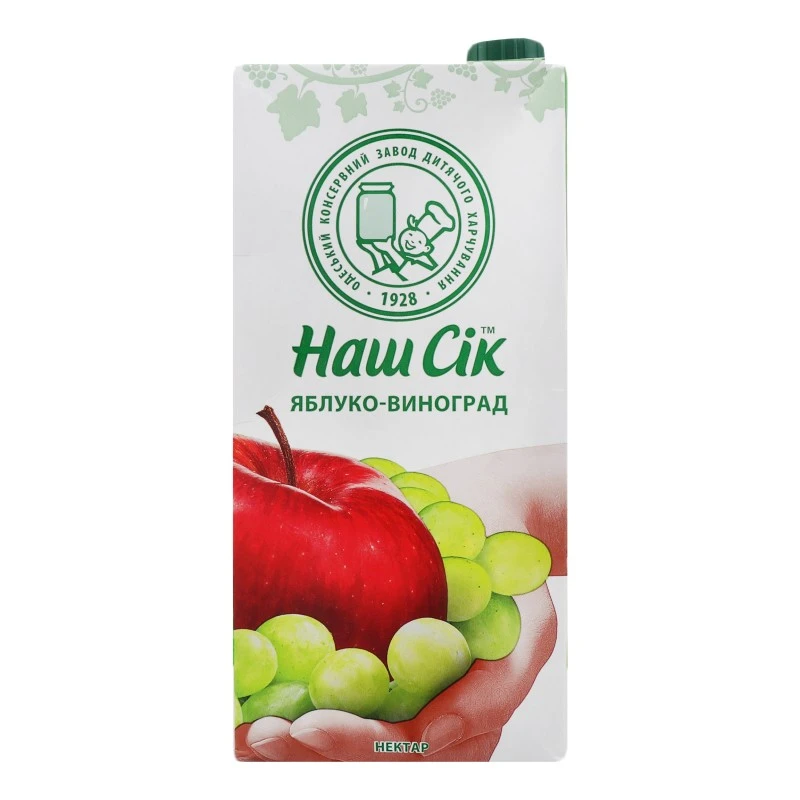 Нектар Виноград-Яблуко Наш Сік, 1.93 л