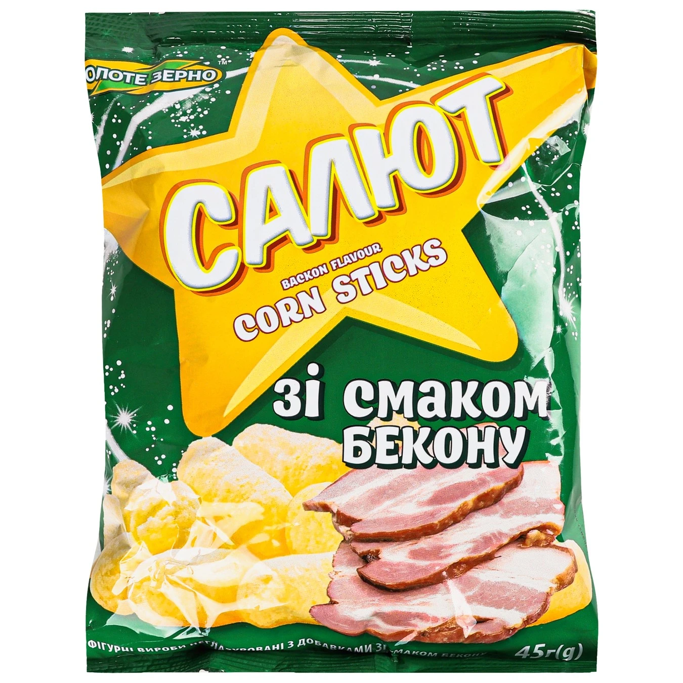 Кукурудзяні палички зі смаком бекону Салют, 45 г