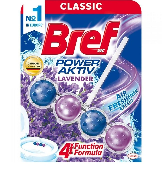 Блок для очищення унітазу Лаванда Color Aktiv+ Bref, 1 шт/уп.
