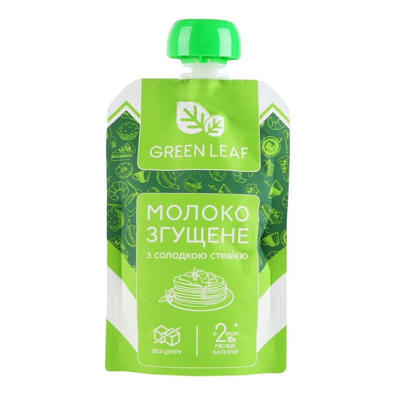 Молоко згущене з солодкою стевією Green Leaf, 90г