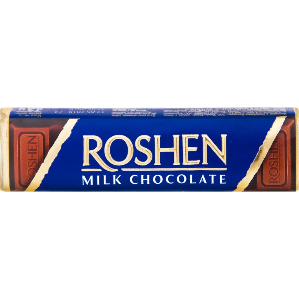 Батончик молочно-шоколадний з начинкою крем-брюле Roshen, 43 г
