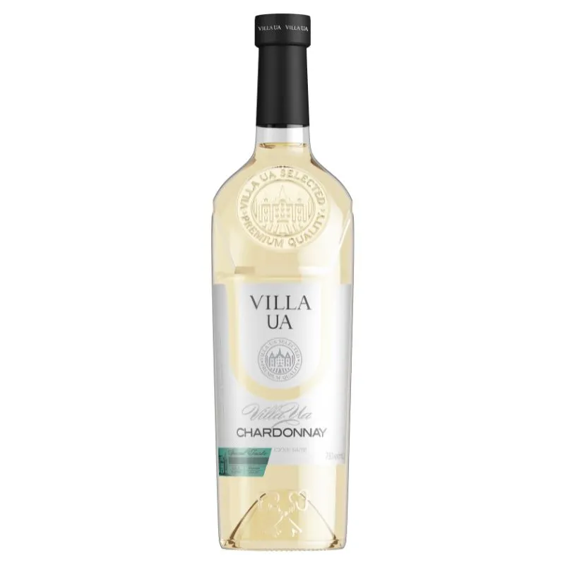 Вино біле сухе Chardonnay Villa UA, 0.75 л