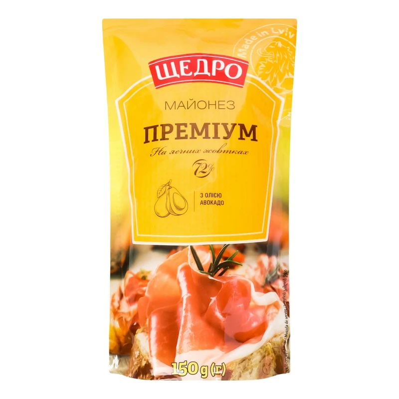 Майонез 72% Преміум Щедро, 150 г