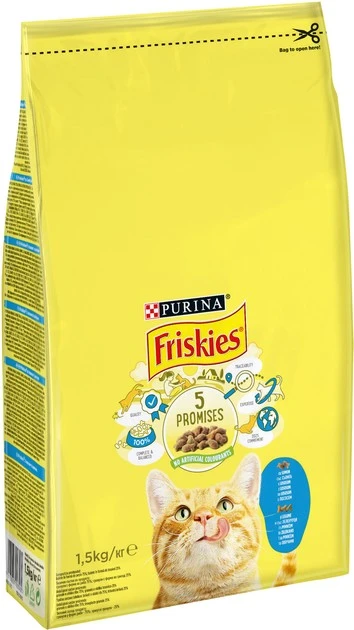 Корм сухий для котів з лососем та овочами Friskies, 1.5 кг