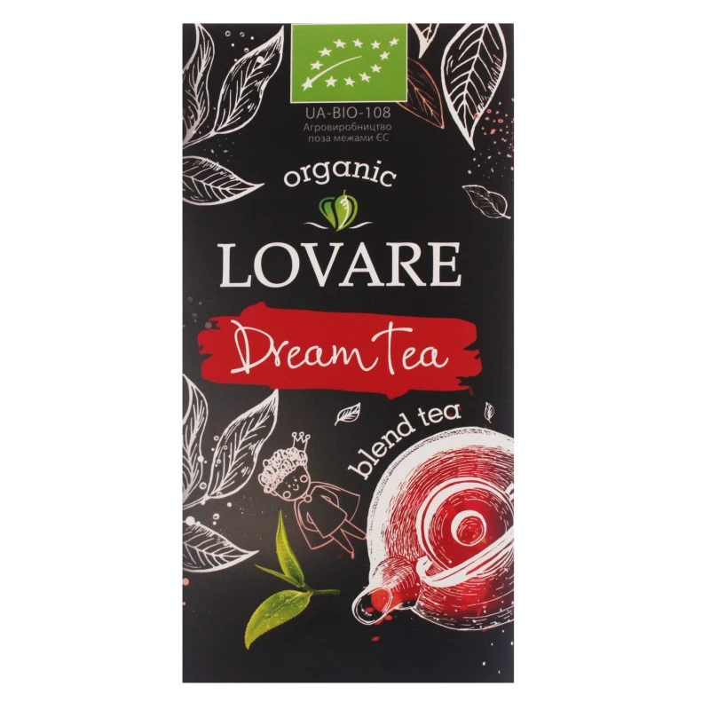 Чай пакетований чорний та зелений Dream Tea Lovare, 24 шт/уп.