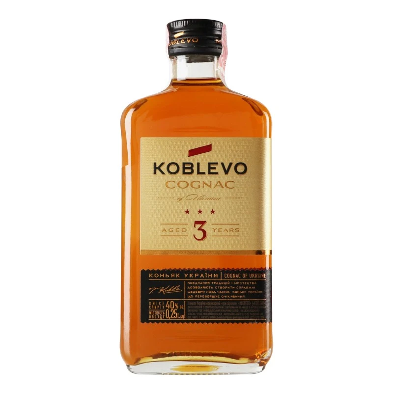 Коньяк 3 зірки Koblevo, 0.25 л