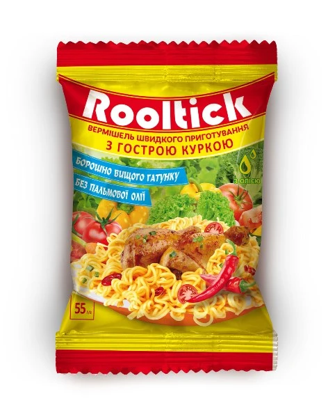 Вермішель швидкого приготування куряча гостра Rooltick, 55 г