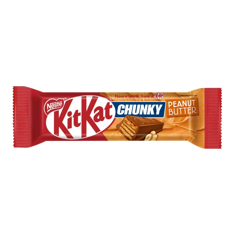 Вафлі з арахісовою пастою в молочному шоколаді Peanut butter Chunky Kit Kat, 42 г