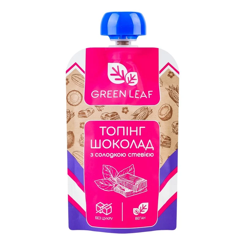 Топінг з солодкою стевією Шоколад Green Leaf д/п 90г