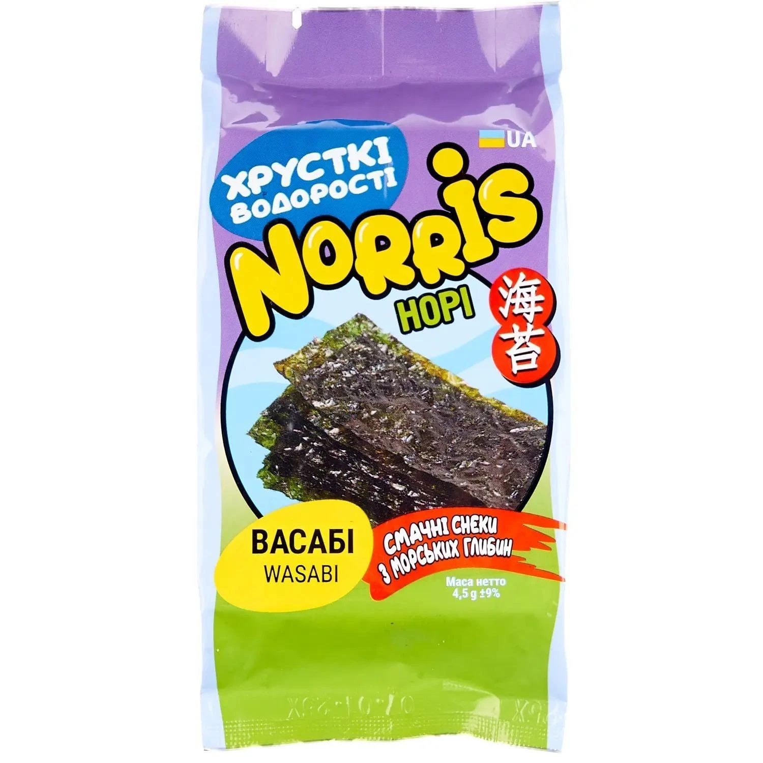 Чіпси норі з васабі Norris, м/у 4.5г