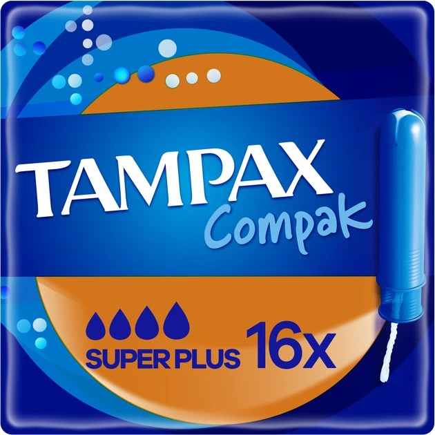 Тампони гігієнічні з аплікатором Super Plus Compak Tampax, 16 шт/уп.