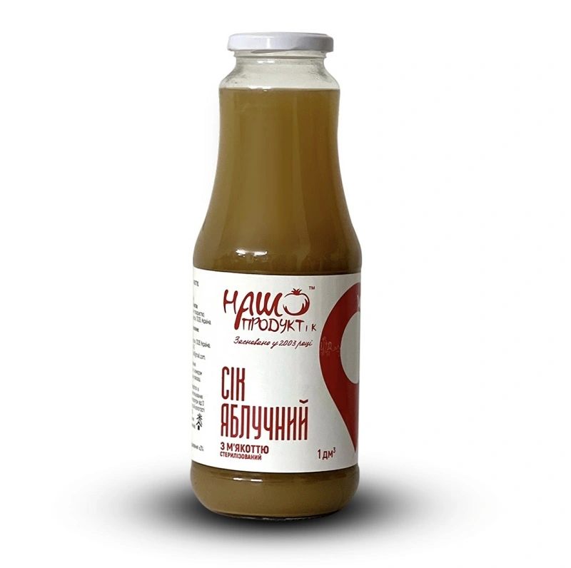 Сік Яблучний з м&#039;якоттю Наш Продукт, 1 л