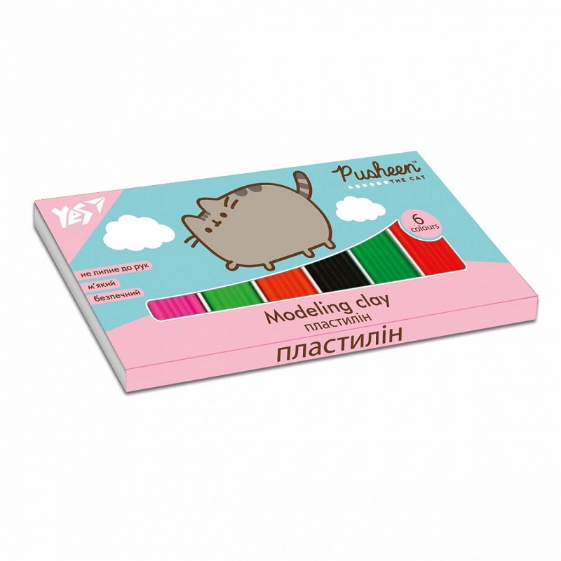 Пластилін Pusheen 6 кольрiв Yes , 120 г