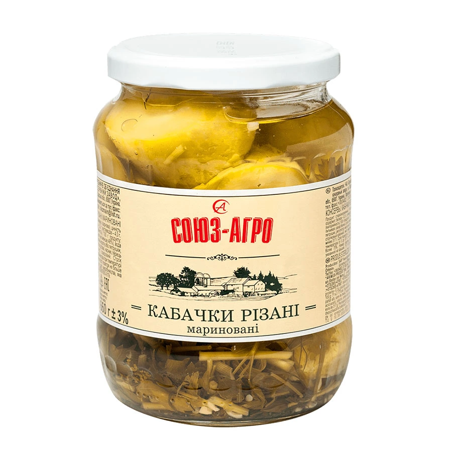 Кабачкі нарізані мариновані Союз Агро, 665 г