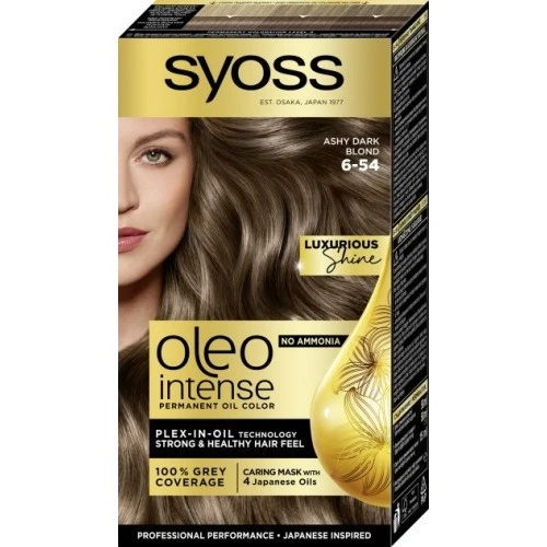 Фарба стійка для волосся 6-54 Холодний Темно-Русявий Oleo Intense Syoss, 1шт