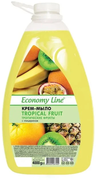 Крем-мило рідке Тропічні фрукти з гліцерином Economy Line, 4л