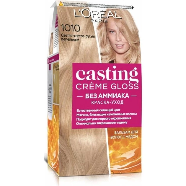 Фарба для волосся 1010 Світло-світло-русявий попелястий Casting Creme Gloss L&#039;Oreal Paris, 120 мл