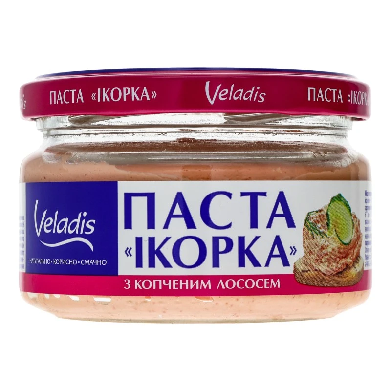 Паста з ікрою атлантичних риб з копченим лососем Ікорка Veladis, 160 г