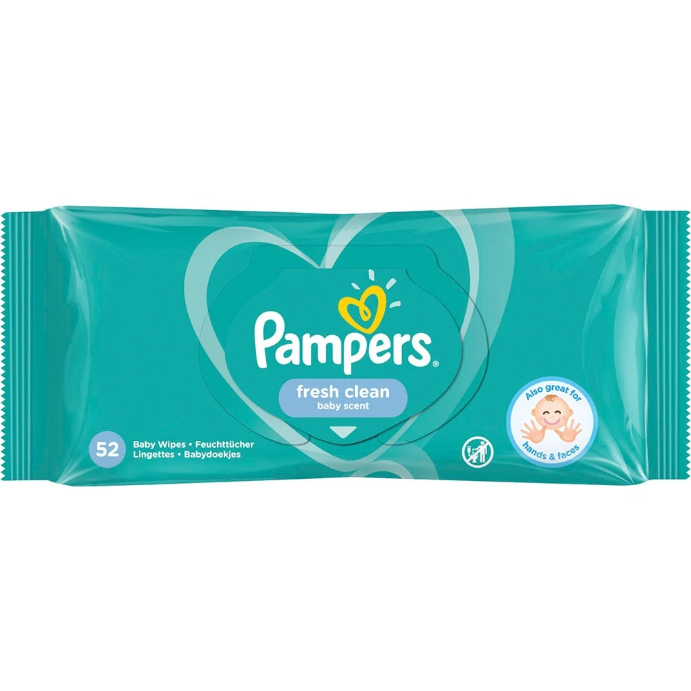 Вологі серветки Fresh clean Pampers, 52 шт/уп.