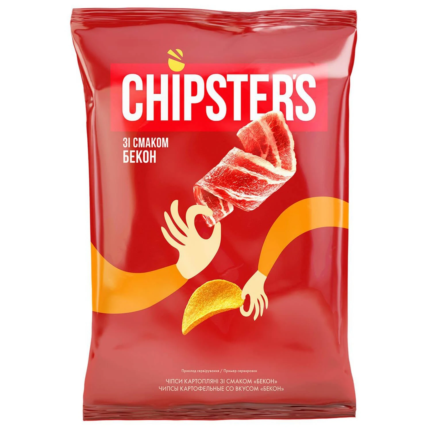 Чіпси зі смаком бекону Chipster&#039;s, 110 г