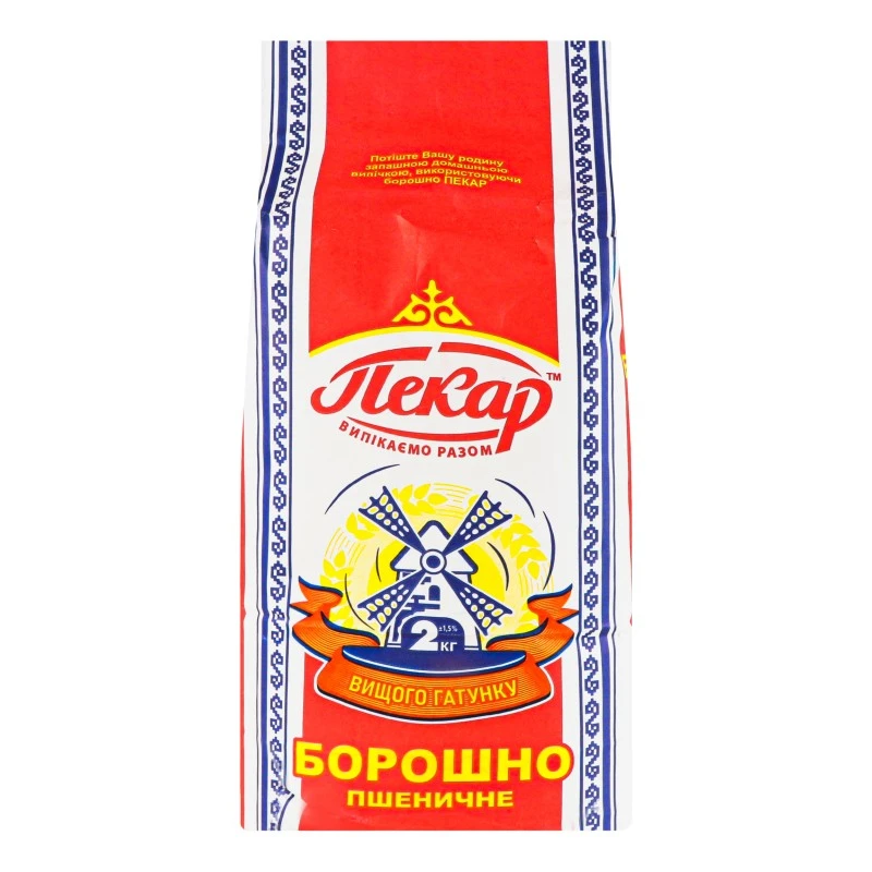 Борошно пшеничне в/г Пекар, 2 кг
