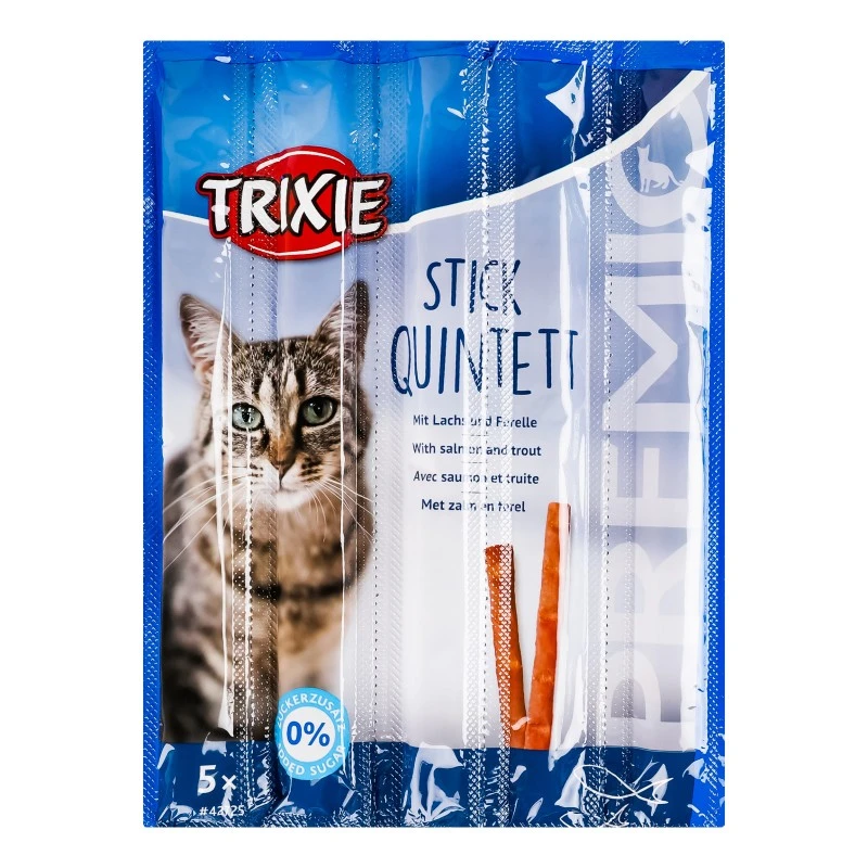 Ласощі з лососем та фореллю Stick Quintett Trixie, 5 шт/уп.