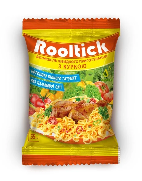 Вермішель швидкого приготування куряча не гостра Rooltick, 55 г
