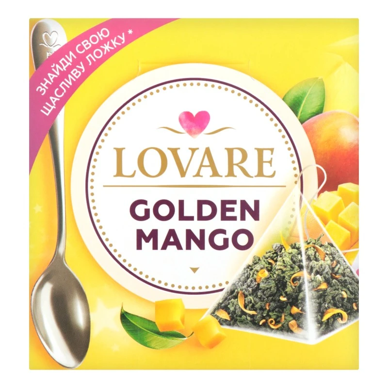 Чай пакетований зелений Golden Mango Lovare, 15 шт/уп.