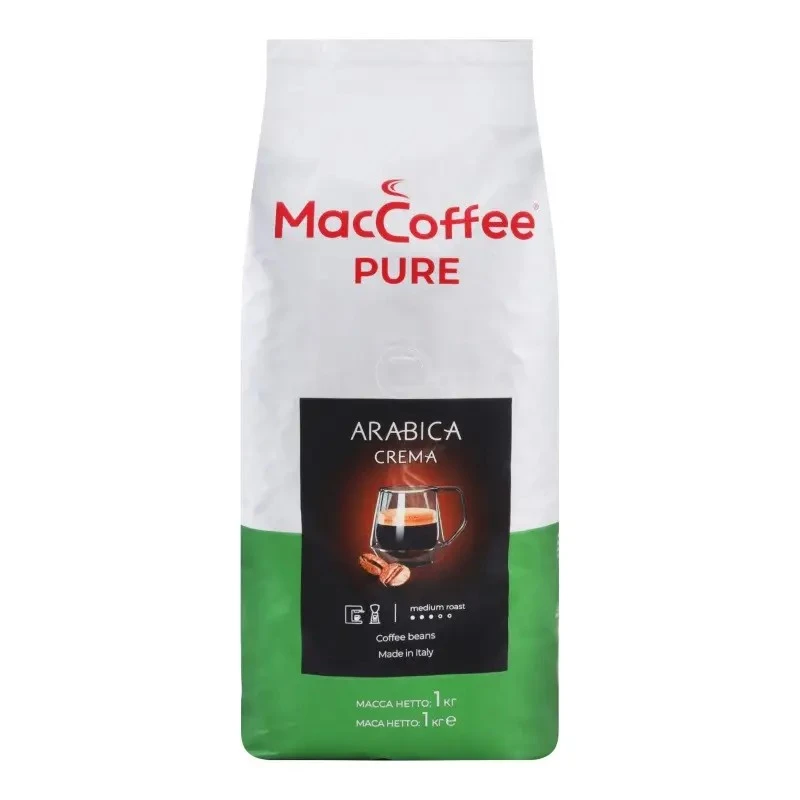 Кава в зернах Arabica Crema Pure MacCoffee, 1 кг