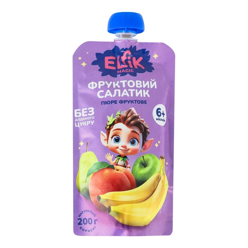 Пюре фруктове фруктовий салатик дой-пак ELFIK Magic, 200 г
