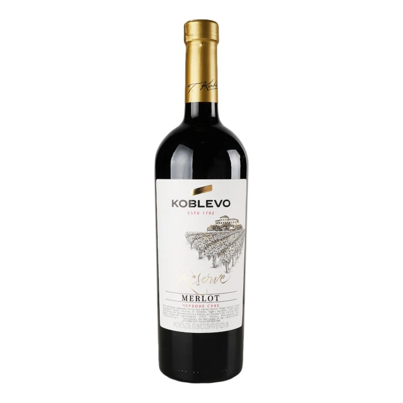 Вино червоне сухе Merlot Koblevo, 0.75 л