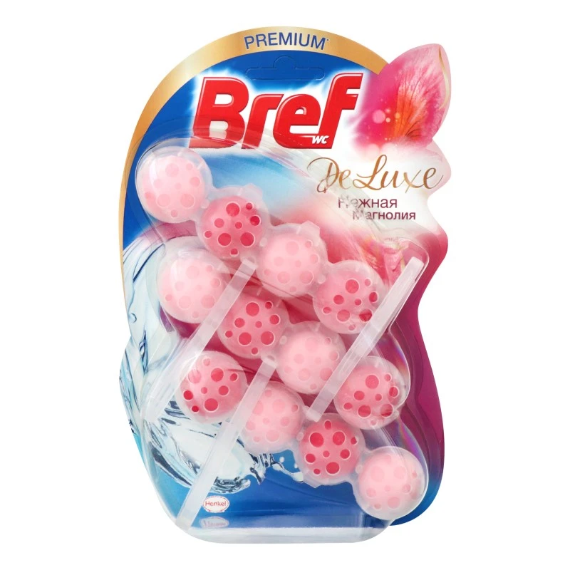 Блок для очищення унітазу Ніжна магнолія DeLuxe Bref, 3 шт/уп.