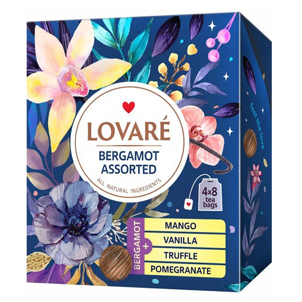 Чай пакетований чорний Bergamot Assorted Lovare, 32 шт/уп.