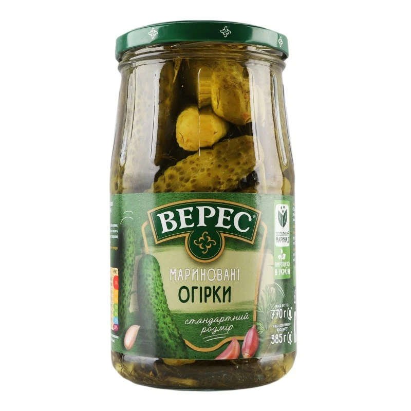 Огірки мариновані Верес, 770 гр