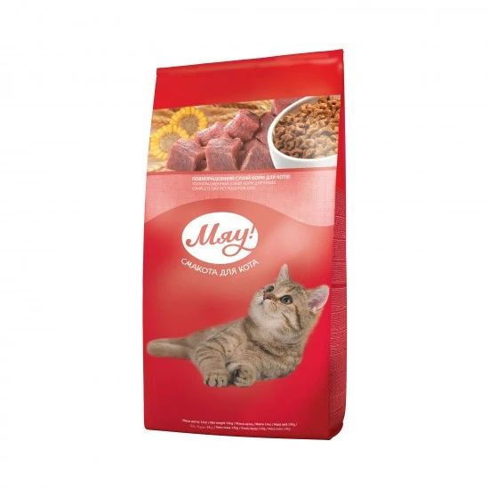 Корм сухий для котів М&#039;ясо, рис + овочі Мяу