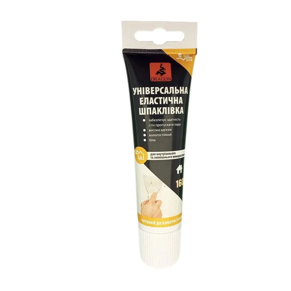 Шпаклівка універсальна еластична, Dragon 160г