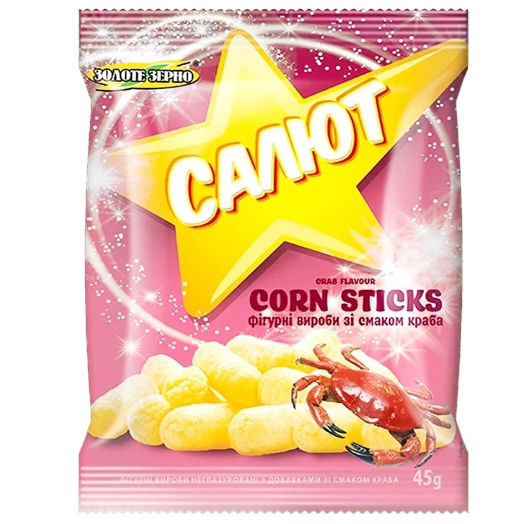 Кукурудзяні палички зі смаком краба Салют, 45 г