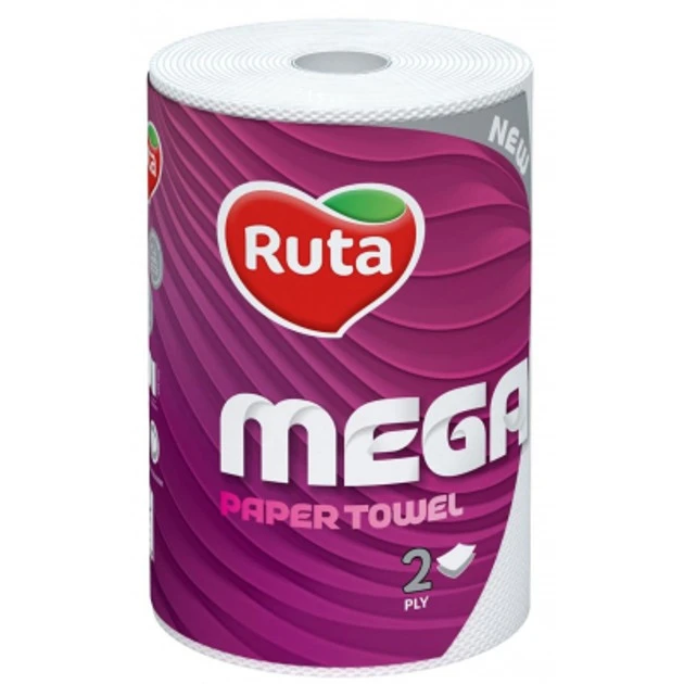 Рушник паперовий 2-х шаровий Mega Ruta, 1 шт/уп.