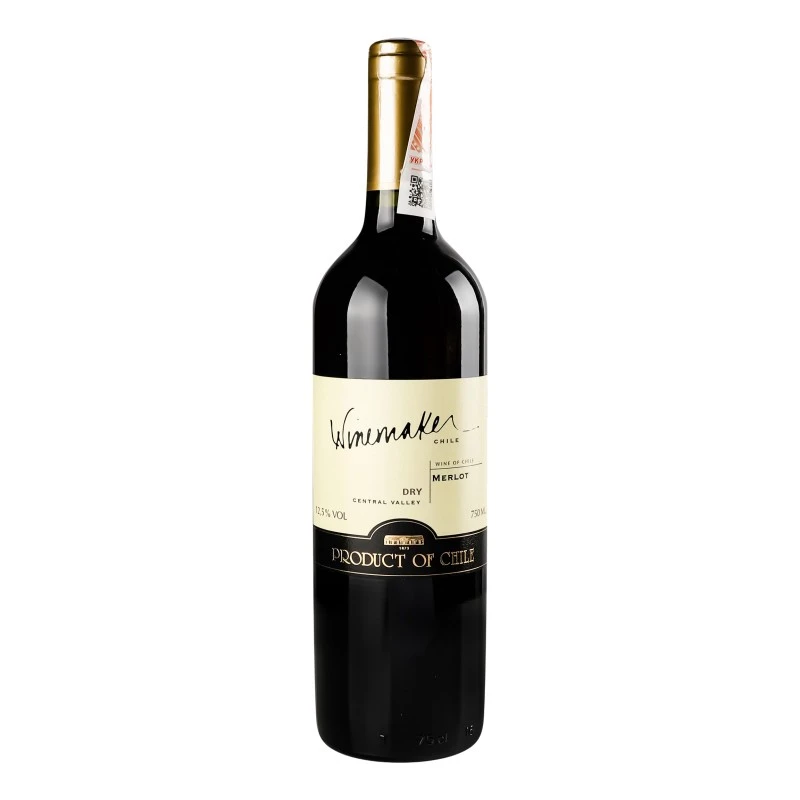 Вино червоне сухе Merlot Winemaker, 0.75 л