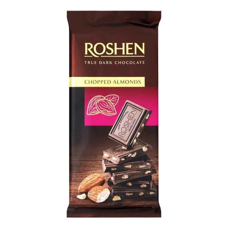 Шоколад чорний з підсоленим мигдалем Roshen, 85 г