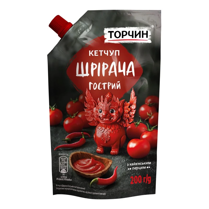Кетчуп пастеризований Шрірача гострий Торчин д/п 200г