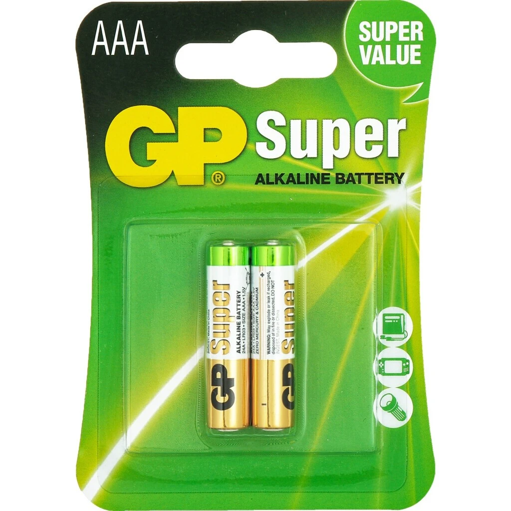 Батарейки ААА GP, 2 шт / уп.