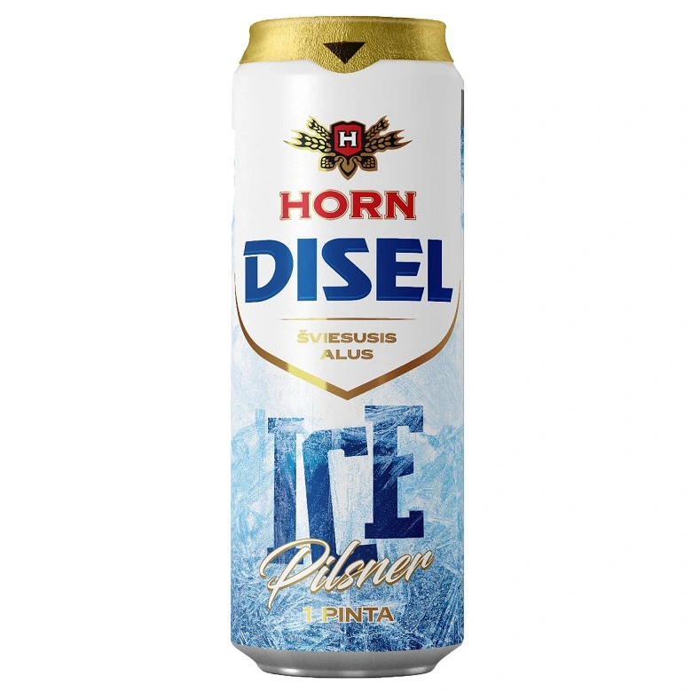 Пиво світле Ice Pilsner ж/б Horn Disel, 0,568 л